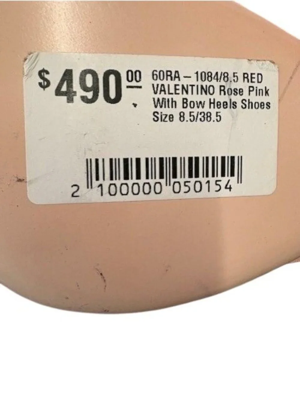 Red‎ Valentino Pink Leather Bow DOrsay Kitten Heel Pumps Size 38.5